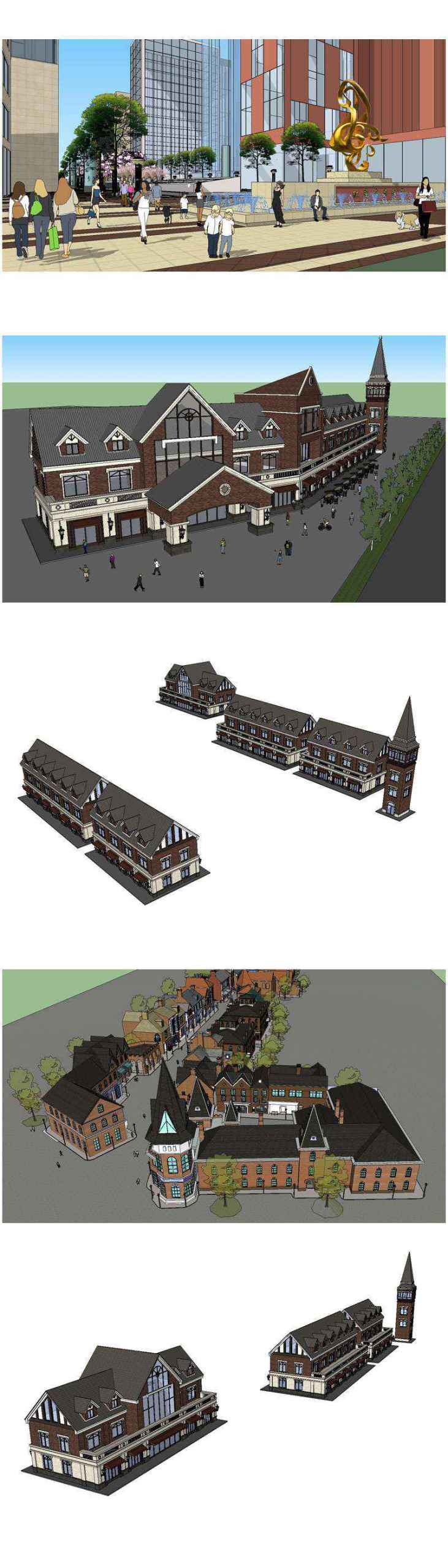★【Sketchup 3D Models】15 Types of Commercial Street Design Sketchup 3D Models V.4 - Image 4