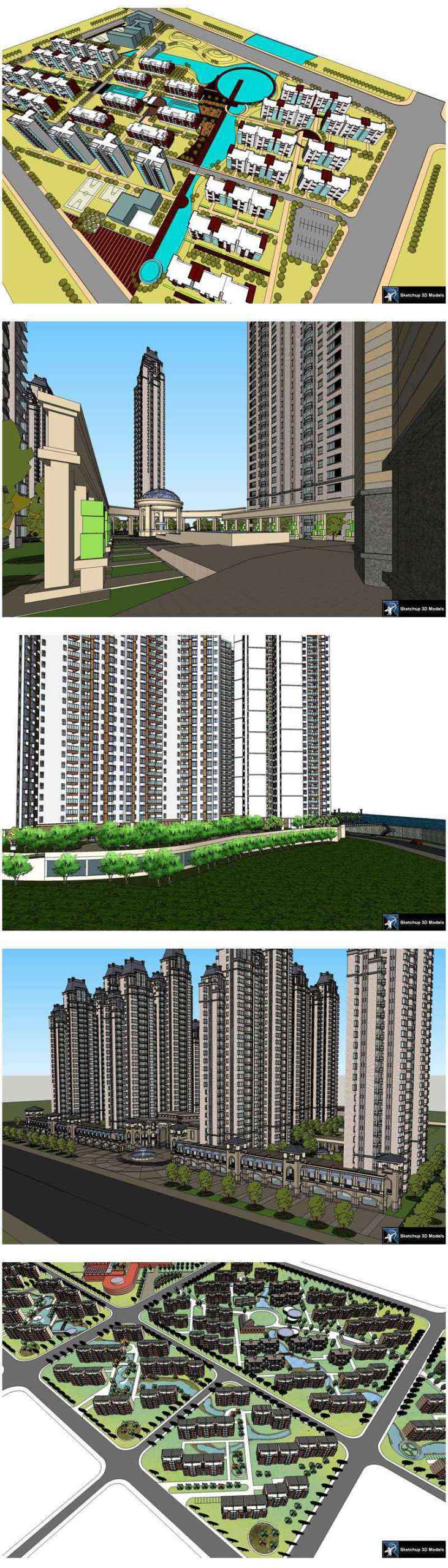 ★【Sketchup 3D Models】20 Types of Residential Building Landscape Sketchup 3D Models V.1 - Image 4