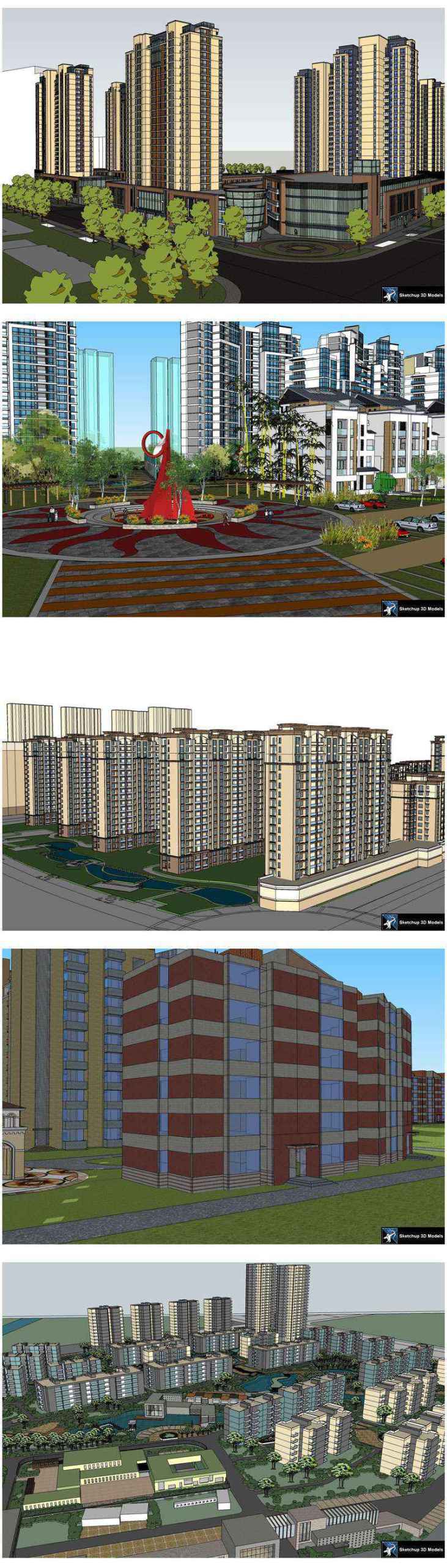★【Sketchup 3D Models】20 Types of Residential Building Landscape Sketchup 3D Models V.3 - Image 2