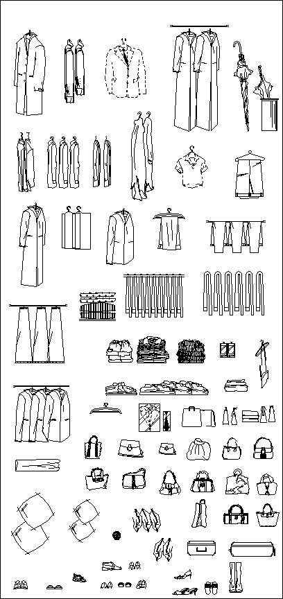 ★【Clothes,Shoes,Hats,Wardrobe Accessories Autocad Blocks Collections】All kinds of CAD Blocks - Image 26