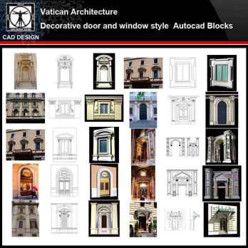 ★【Vatican Architecture Style Design】Vatican architecture · Decorative door and window style CAD Drawings