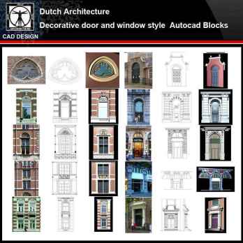 ★【Dutch Architecture Style Design】Dutch architecture · Decorative door and window style CAD Drawings
