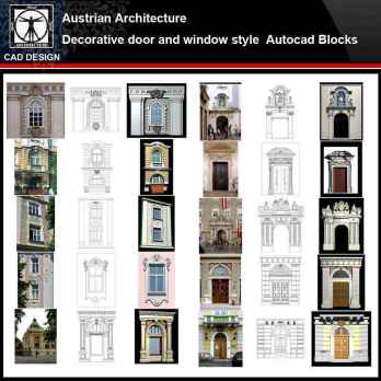 ★【Austrian Architecture Style Design】Austrian architecture · Decorative door and window style CAD Drawings