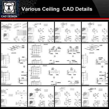 ★【Ceiling line,Corner flower,Parquet Autocad Blocks】All kinds of Ceiling design CAD drawings Bundle