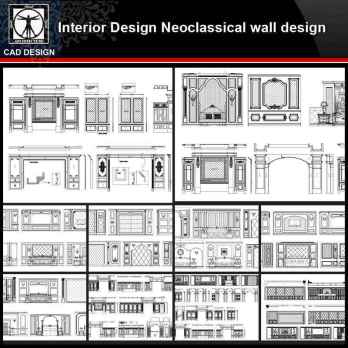 ★【Interior design Neoclassical wall design V2】All kinds of Neoclassical wall design CAD drawings Bundle