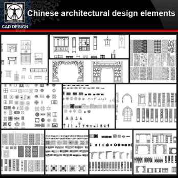 ★【Chinese Architecture Design CAD elements V1】All kinds of Chinese Architectural CAD Drawings Bundle