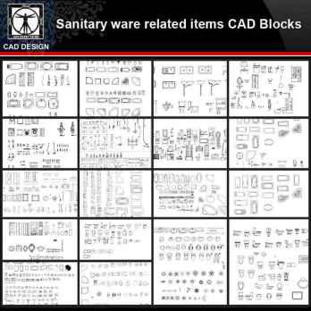 ★【Sanitary ware related items Autocad Blocks Collections】All kinds of Sanitary ware CAD Blocks