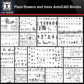 ★【Plants,flowers,tree Autocad Blocks Collections】All kinds of Plants CAD Blocks