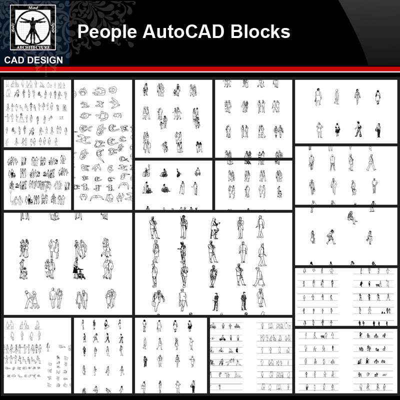 ★【People Autocad Blocks Collections】All kinds of People CAD Blocks