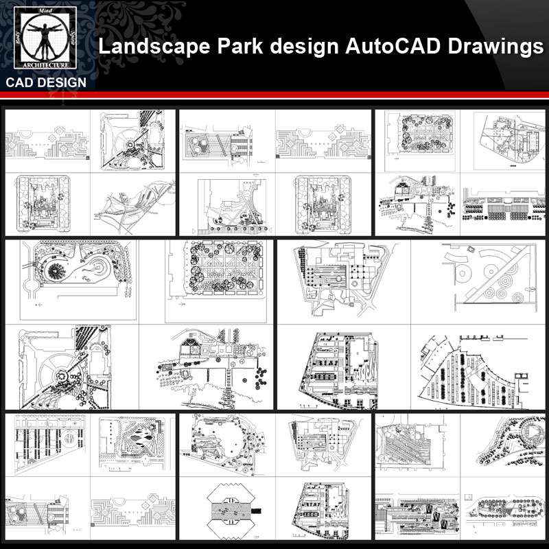 ★【Landscape Park Design Autocad Drawings Collections】All kinds of Landscape CAD Drawings