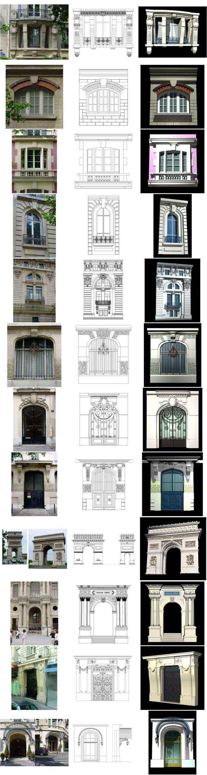 ★【French Architecture Style Design】French architecture · Decorative door and window style CAD Drawings - Image 2