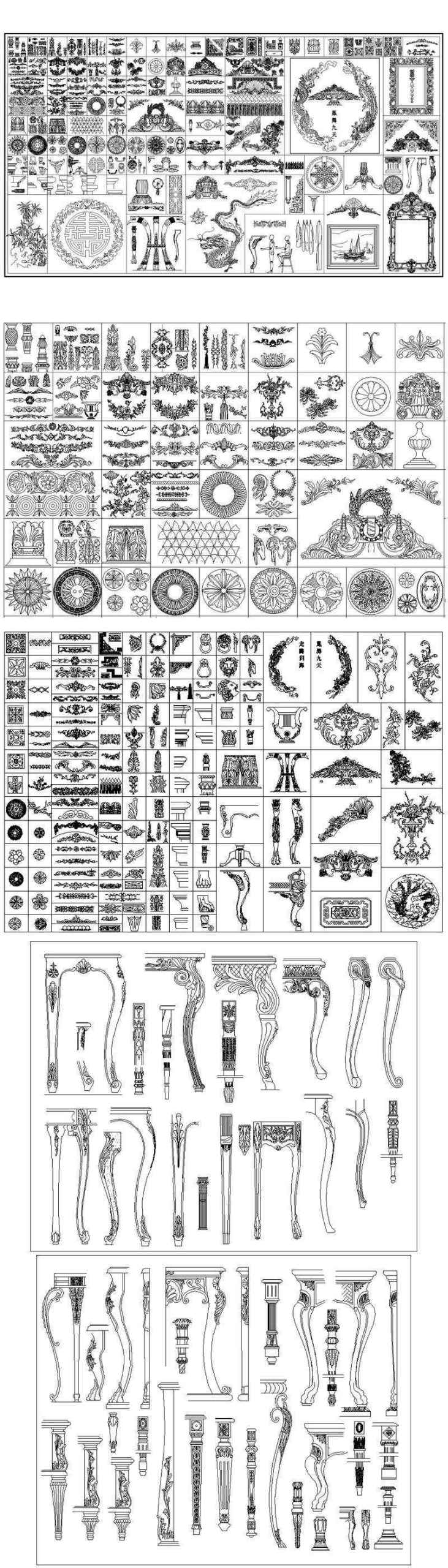 ★【European Architecture design elements,Roman columns,Carved】All kinds of European Architecture CAD Blocks Bundle - Image 4
