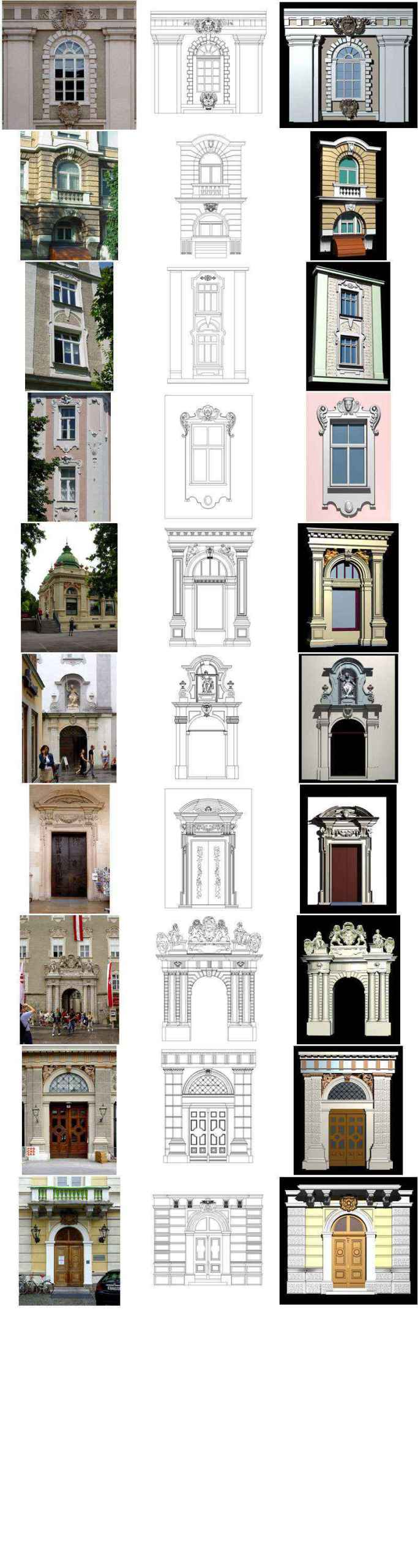 ★【Austrian Architecture Style Design】Austrian architecture · Decorative door and window style CAD Drawings - Image 2