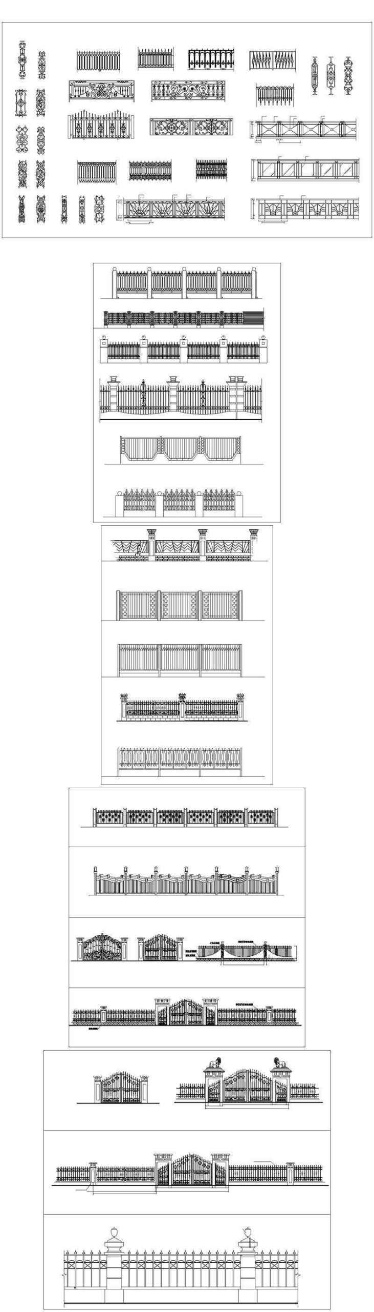 ★【Iron Railing Design Autocad Blocks Collections】All kinds of Forged iron gate CAD Blocks - Image 5