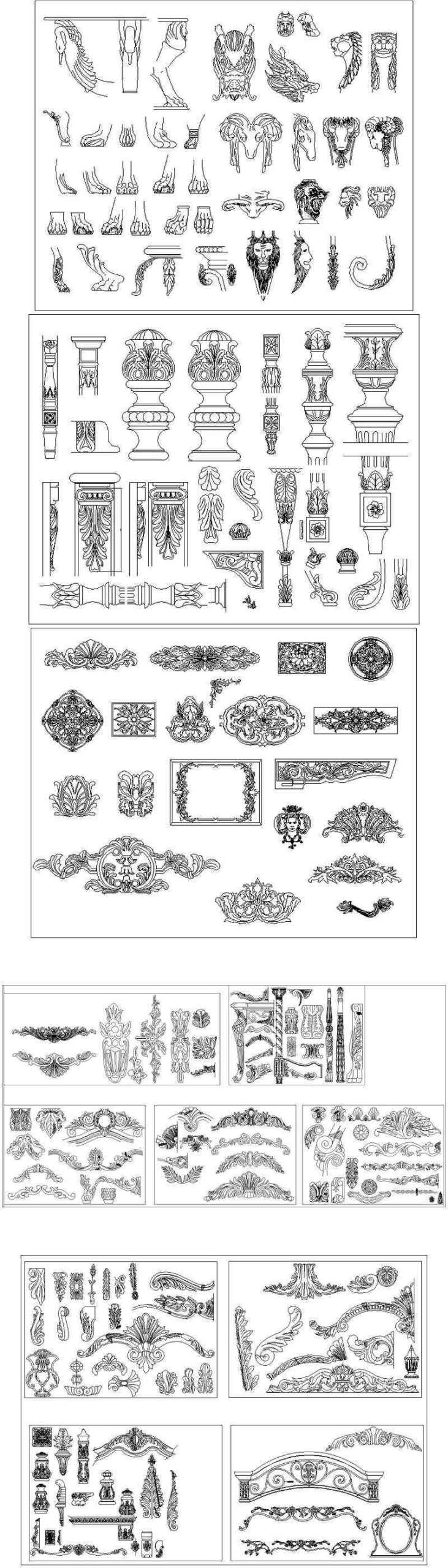 ★【European Architecture design elements,Roman columns,Carved】All kinds of European Architecture CAD Blocks Bundle - Image 2