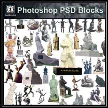 ★【 PSD Landscape Blocks-All Decorations, sculptures, furnishings PSD Blocks Download V3】