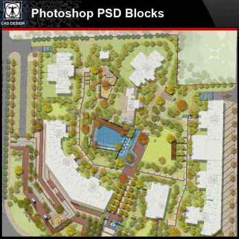 ★【PSD Landscape design concept layout  】PSD Landscape Blocks V2