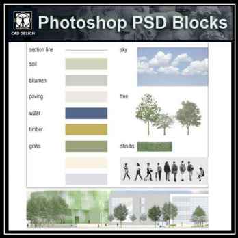 ★【 PSD Landscape Elevation Design Elements -All  Landscape Design Elements Download V1】