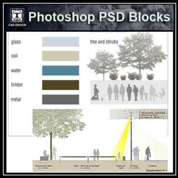 ★【 PSD Landscape Elevation Design Elements -All  Landscape Design Elements Download V2】