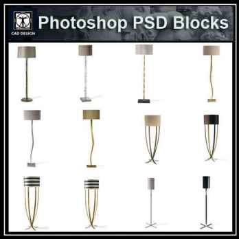 ★【 PSD Interior Design Blocks-All Floor_Lamps PSD Blocks Download】