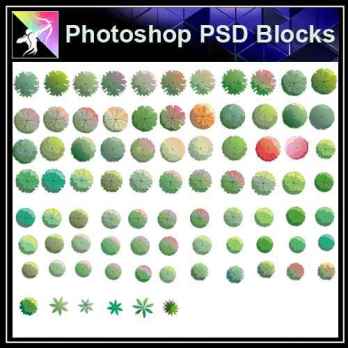 ★【PSD Landscape layout design Blocks 】 2D Tree PSD Landscape Blocks