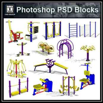 ★【 PSD Landscape Blocks-All Children's play equipment PSD Blocks Download V1】Children's play equipment
