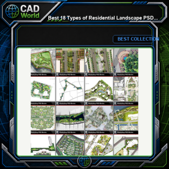 ★Best 18 Types of Residential Landscape PSD color plans Bundle (Total 2.25GB PSD Files -Recommanded!!💎💎)