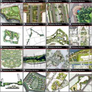 ★Best 18 Types of Residential Landscape PSD color plans Bundle (Total 2.25GB PSD Files -Recommanded!!💎💎)