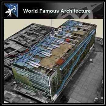 💎【Famous Architecture Projects】Pompidou Centre Sketchup 3d model