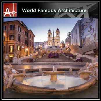 💎【Famous Architecture Projects】Piazza di Spagna Sketchup 3D model