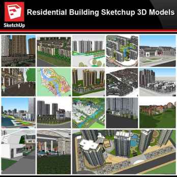 💎【Sketchup Architecture 3D Projects】20 Types of Residential Building Design Sketchup 3D Models V9