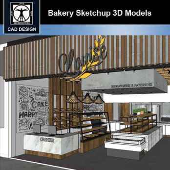 💎【Sketchup Architecture 3D Projects】Bakery Sketchup 3D Models
