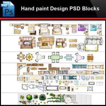 ★Photoshop PSD Blocks-Landscape Hand painted PSD Blocks V1
