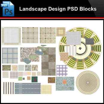 ★Photoshop PSD Blocks-Landscape 2D Paving Design PSD Blocks