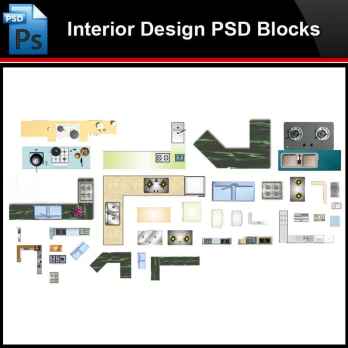 ★Photoshop PSD Blocks-Interior Design -Kitchen facilities PSD Blocks