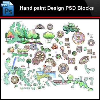 ★Photoshop PSD Blocks-Landscape Hand painted PSD Blocks V2