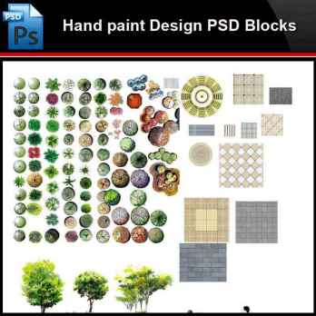 ★Photoshop PSD Blocks-Landscape Hand painted PSD Blocks V8