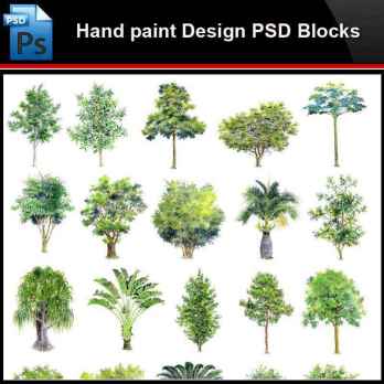 ★Photoshop PSD Blocks-Landscape Hand painted PSD Blocks V11