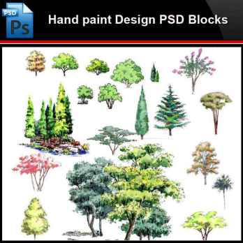★Photoshop PSD Blocks-Landscape Hand painted PSD Blocks V15