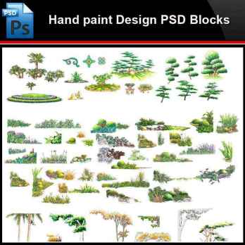 ★Photoshop PSD Blocks-Landscape Hand painted PSD Blocks V17