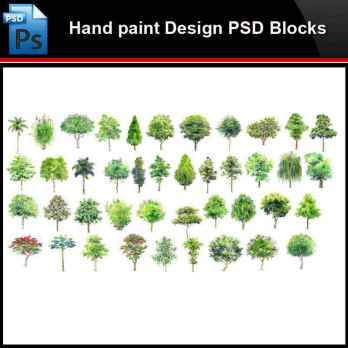 ★Photoshop PSD Blocks-Landscape Hand painted PSD Blocks V18