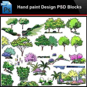 ★Photoshop PSD Blocks-Landscape Hand painted PSD Blocks V21