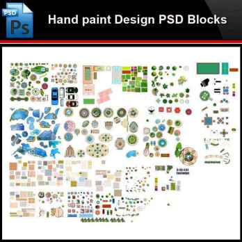 ★Photoshop PSD Blocks-Landscape Hand painted PSD Blocks V27