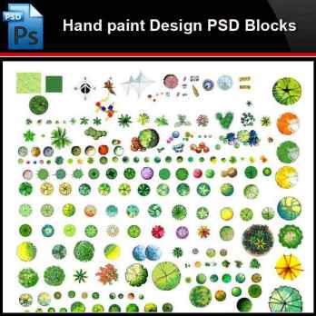 ★Photoshop PSD Blocks-Landscape Hand painted PSD Blocks V28