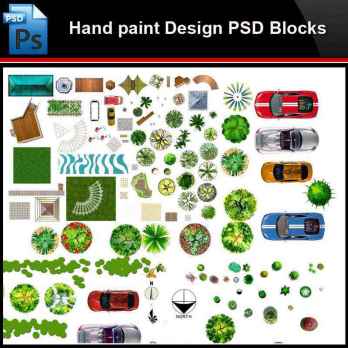 ★Photoshop PSD Blocks-Landscape Hand painted PSD Blocks V30