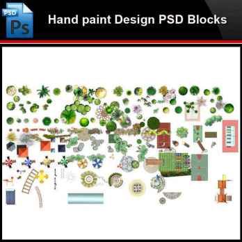 ★Photoshop PSD Blocks-Landscape Hand painted PSD Blocks V34