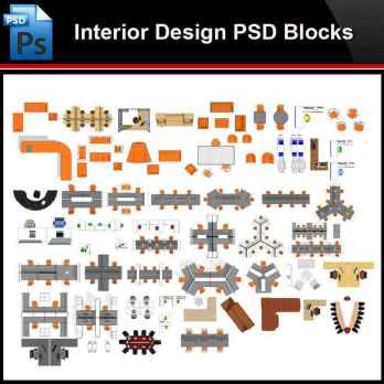 ★Photoshop PSD Blocks-Interior Design -Office PSD Blocks