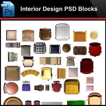 ★Photoshop PSD Blocks-Interior Design Desk & Chair PSD Blocks V5