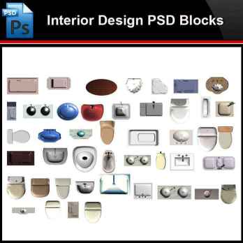 ★Photoshop PSD Blocks-Interior Design Toilet ware PSD Blocks