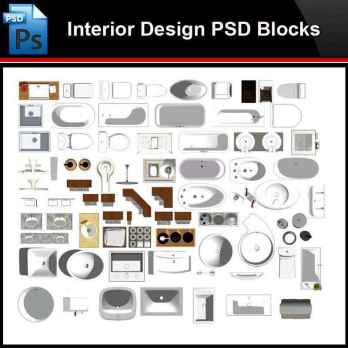 ★Photoshop PSD Blocks-Interior Design -Bathroom PSD Blocks V1